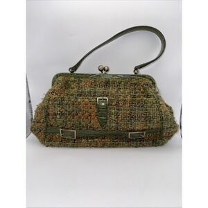 Vintage Retro "The Limited" Green Multicolor Wool Blend Shoulder Clutch Purse VG
